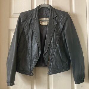 Vintage Leather Jacket 90s Designer Bowie Retro New Wave Punk